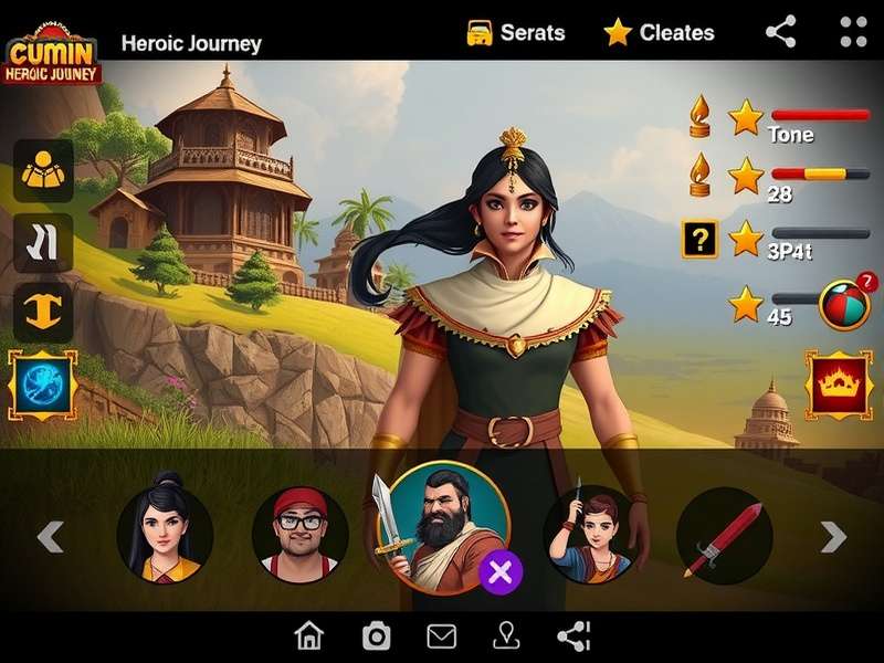 Cumin Heroic Journey gameplay screenshot showing character in Indian landscape